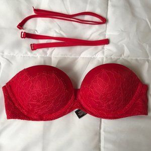 Very Sexy Multi-way strapless red push up bra 30a